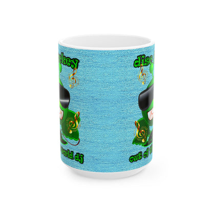 disc jockey - White Mug (faded dark blue)