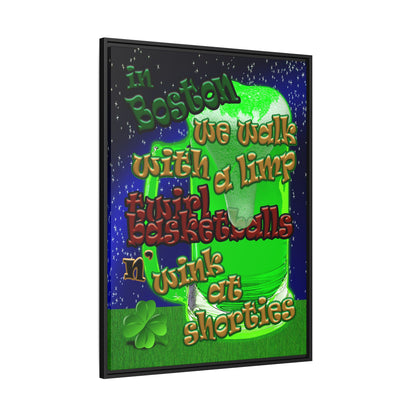 celtics logo - framed canvas art ('snoops' background)