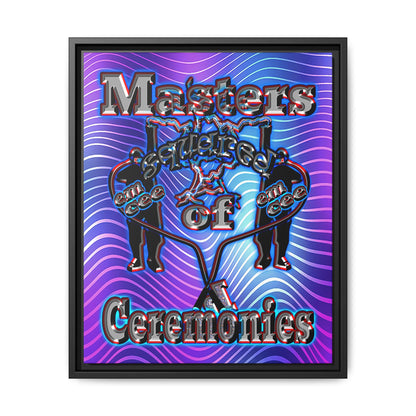 em cee squared - framed canvas art (purple wave)