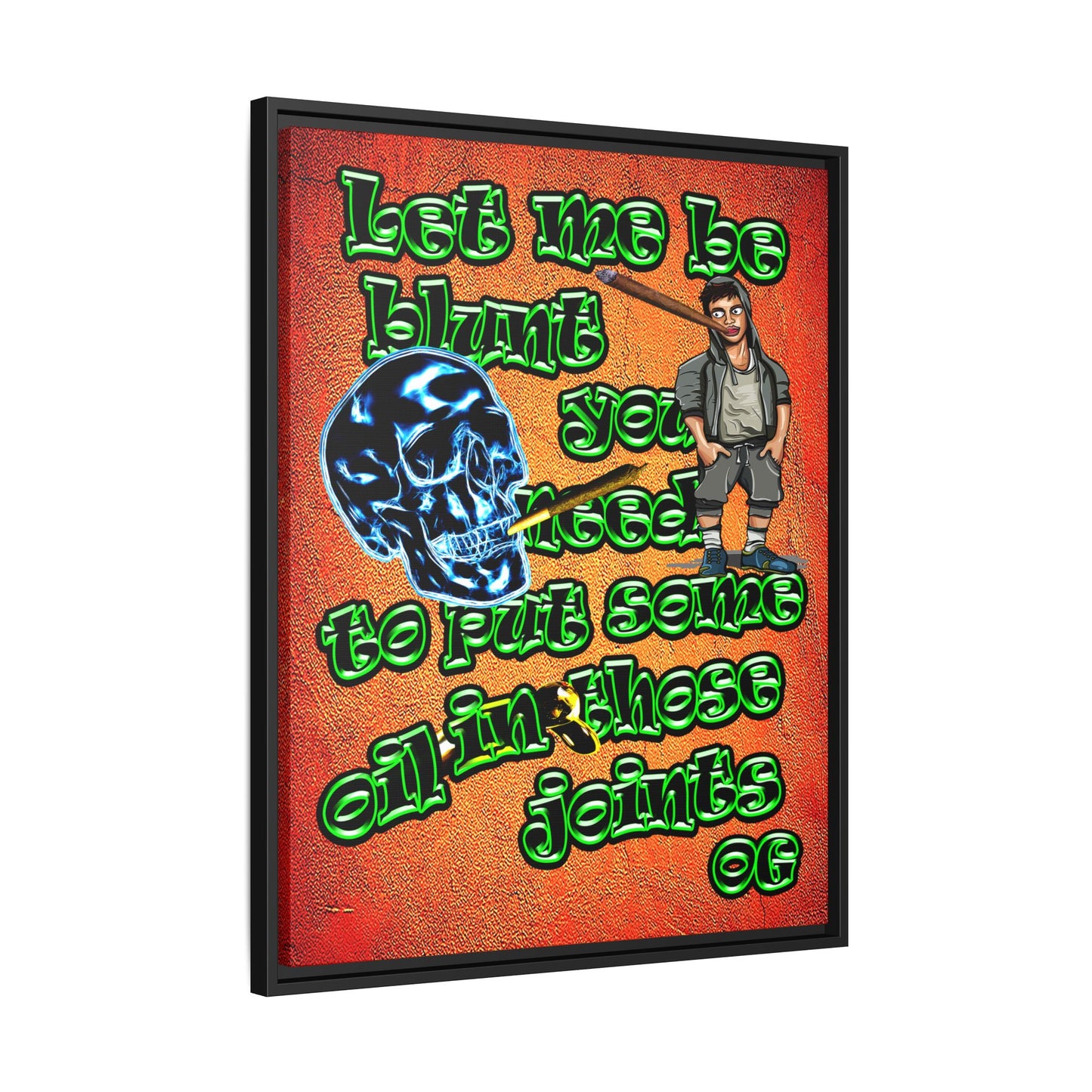 og - framed canvas art (burnt orange)