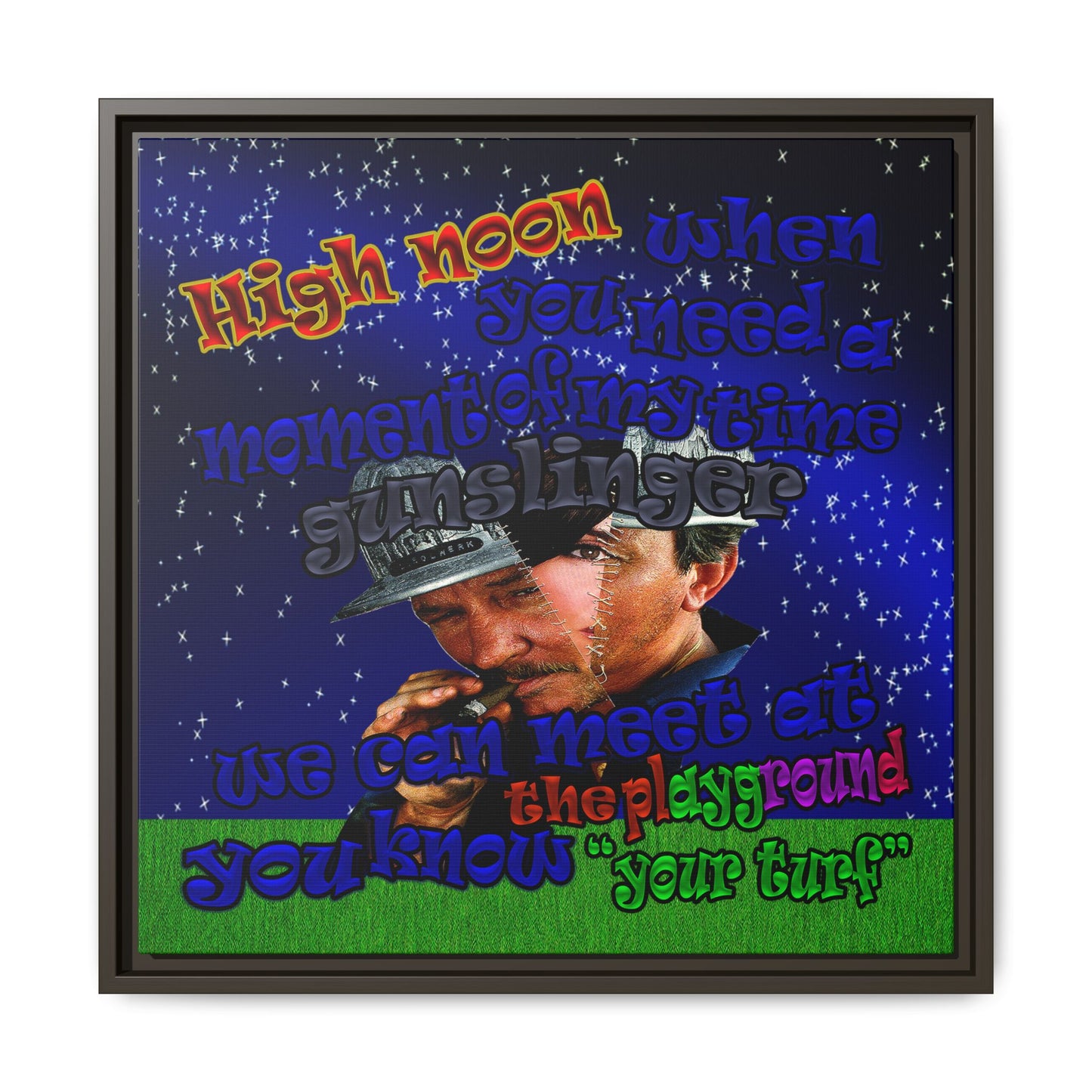 high noon - framed canvas art ('snoops' background)