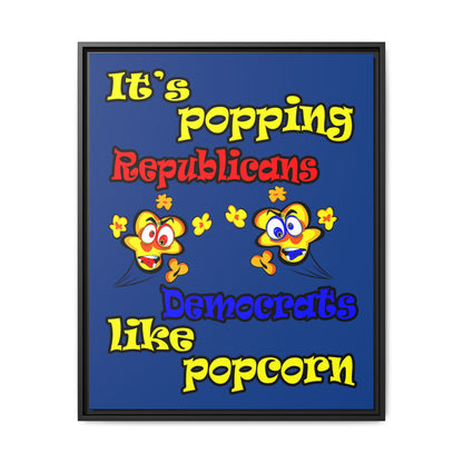 popping like popcorn - framed canvas art (dark blue)