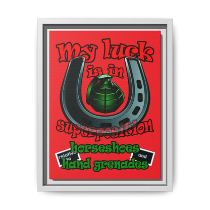 my luck - framed canvas art (red)