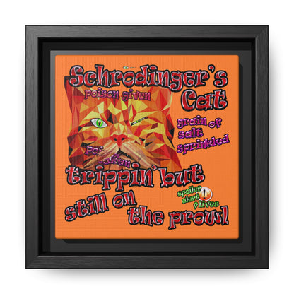 schrodinger's cat - framed canvas art (crusta)