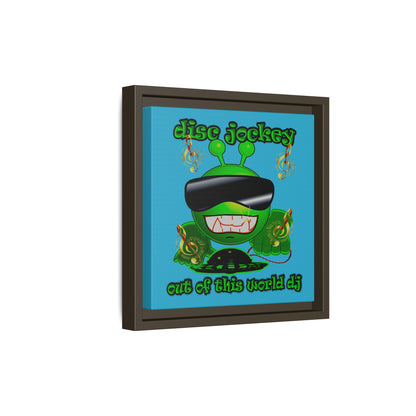 disc jockey - framed canvas art (turquoise)