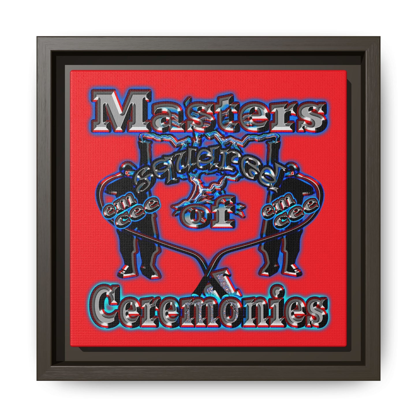 em cee squared - framed canvas art (red)