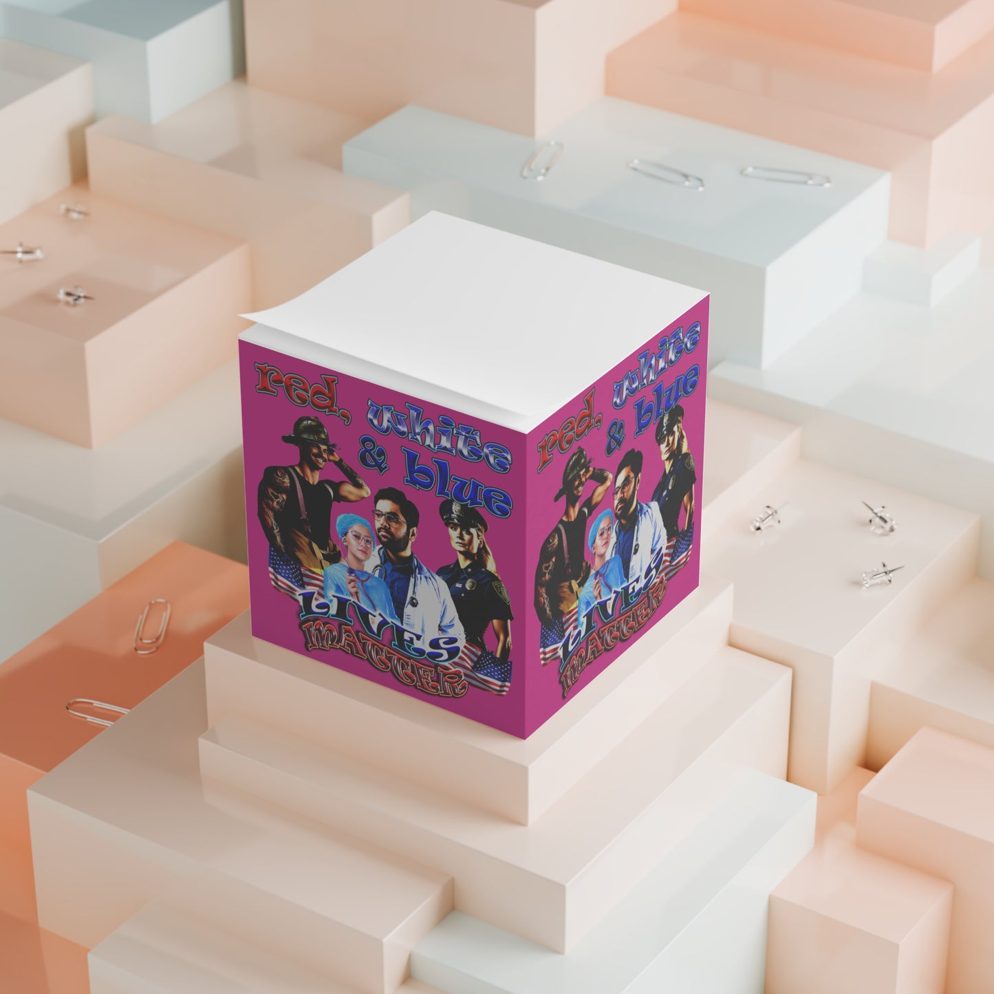 rw&b lives matter - note cube (pink)