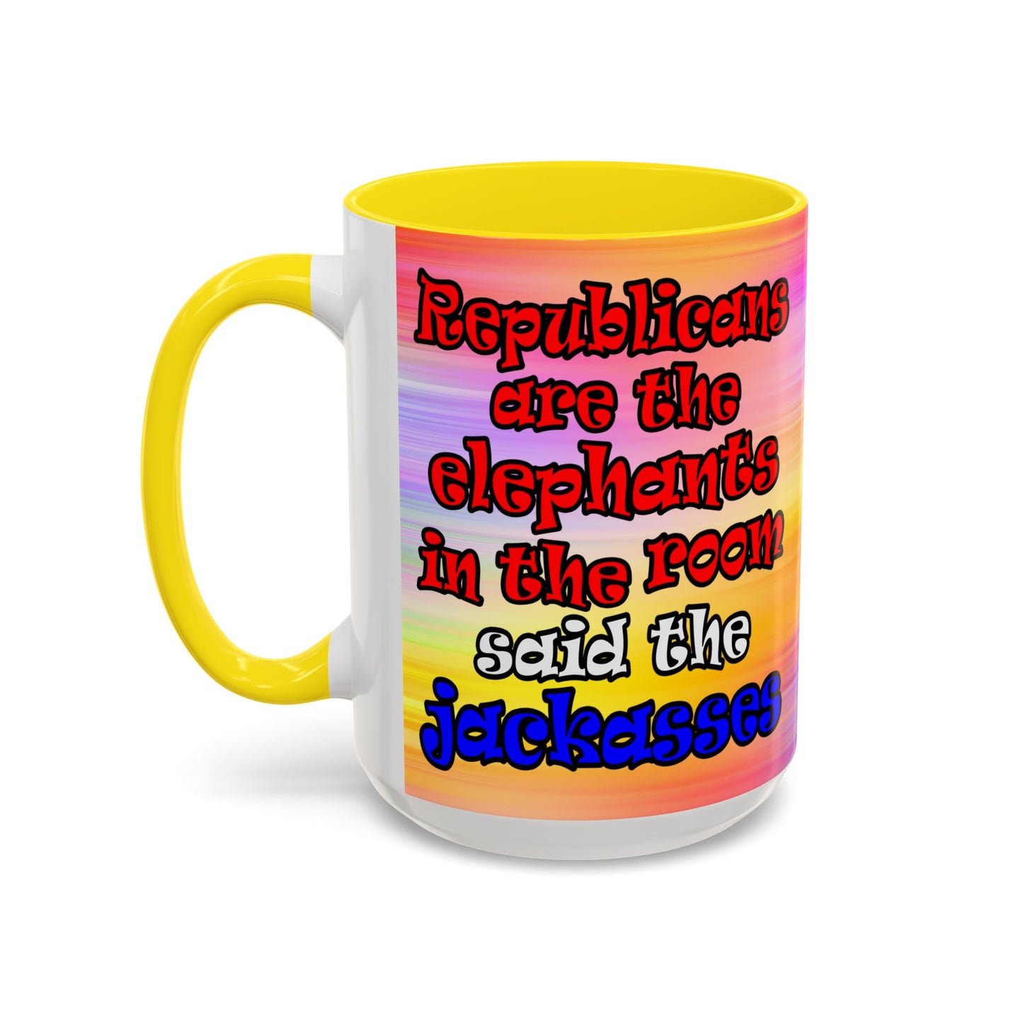 donkeys and elephants - Accent Mug (color blur)