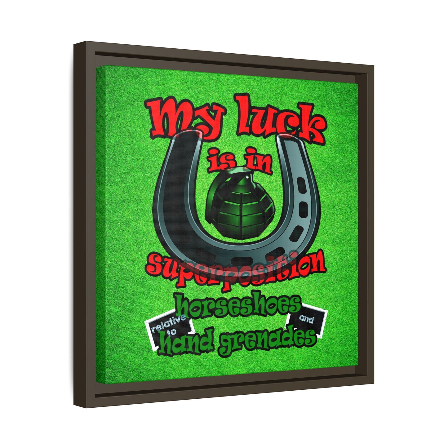 my luck - framed canvas art (green turf)