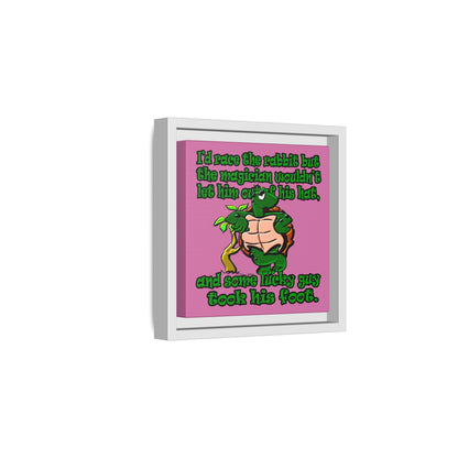 turtle race - framed canvas art (light pink)