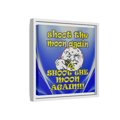shoot the moon again - framed canvas art (blue-white wave)