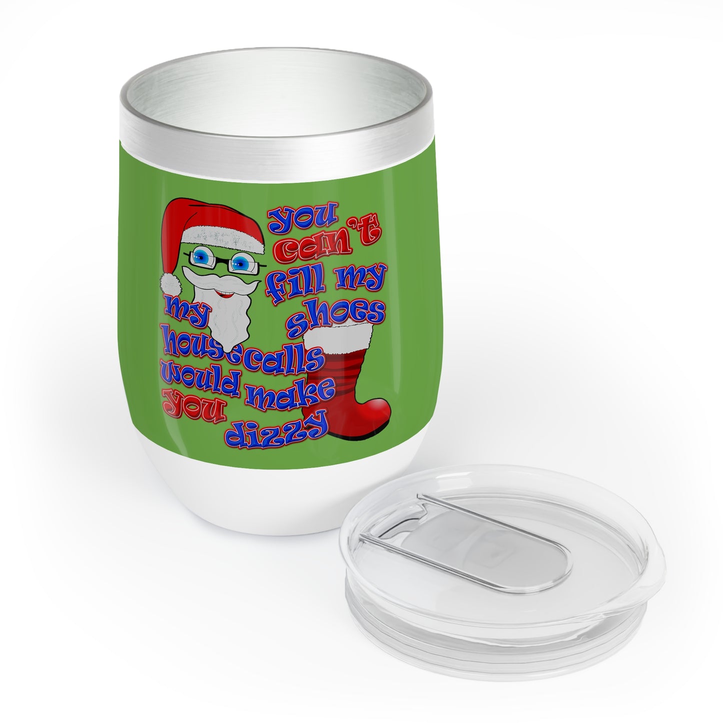 santa's shoes - Chill Wine Tumbler (green)