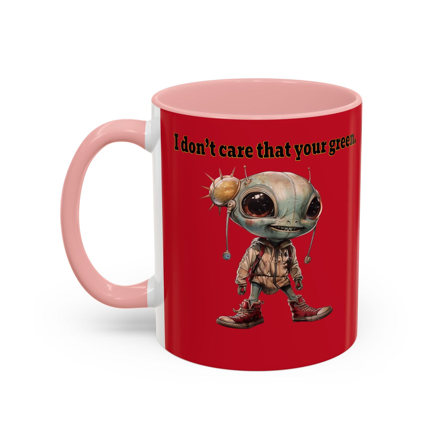 I don't care that your grey - Accent Mug (dark red)