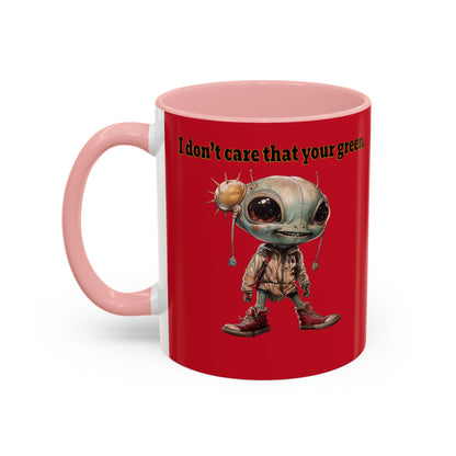 I don't care that your grey - Accent Mug (dark red)
