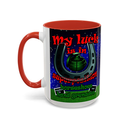 my luck - Accent Mug ('snoops' background)
