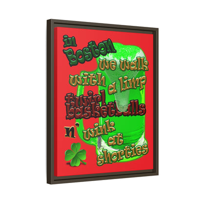 celtics logo - framed canvas art (red)