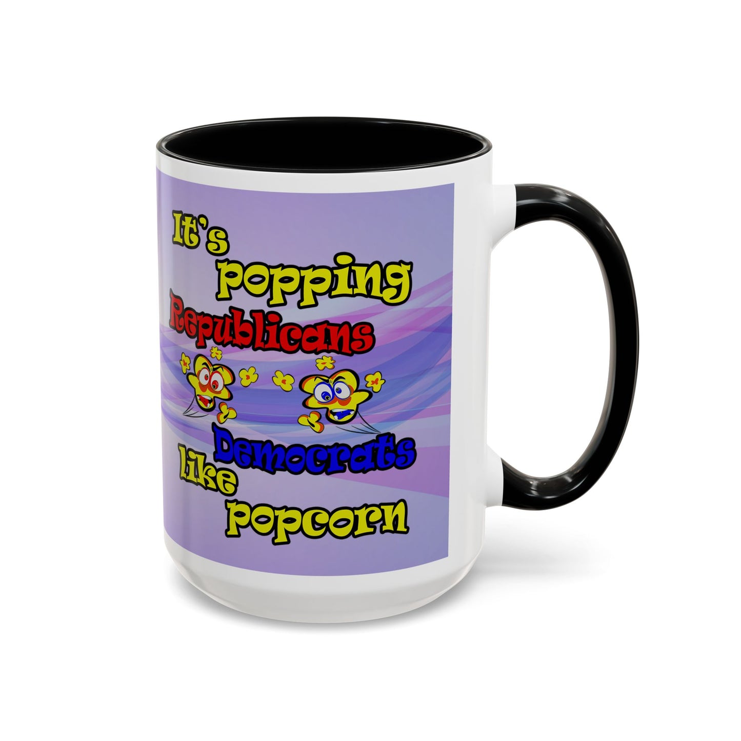 popping like popcorn - Accent Mug (light blue-pink wave)