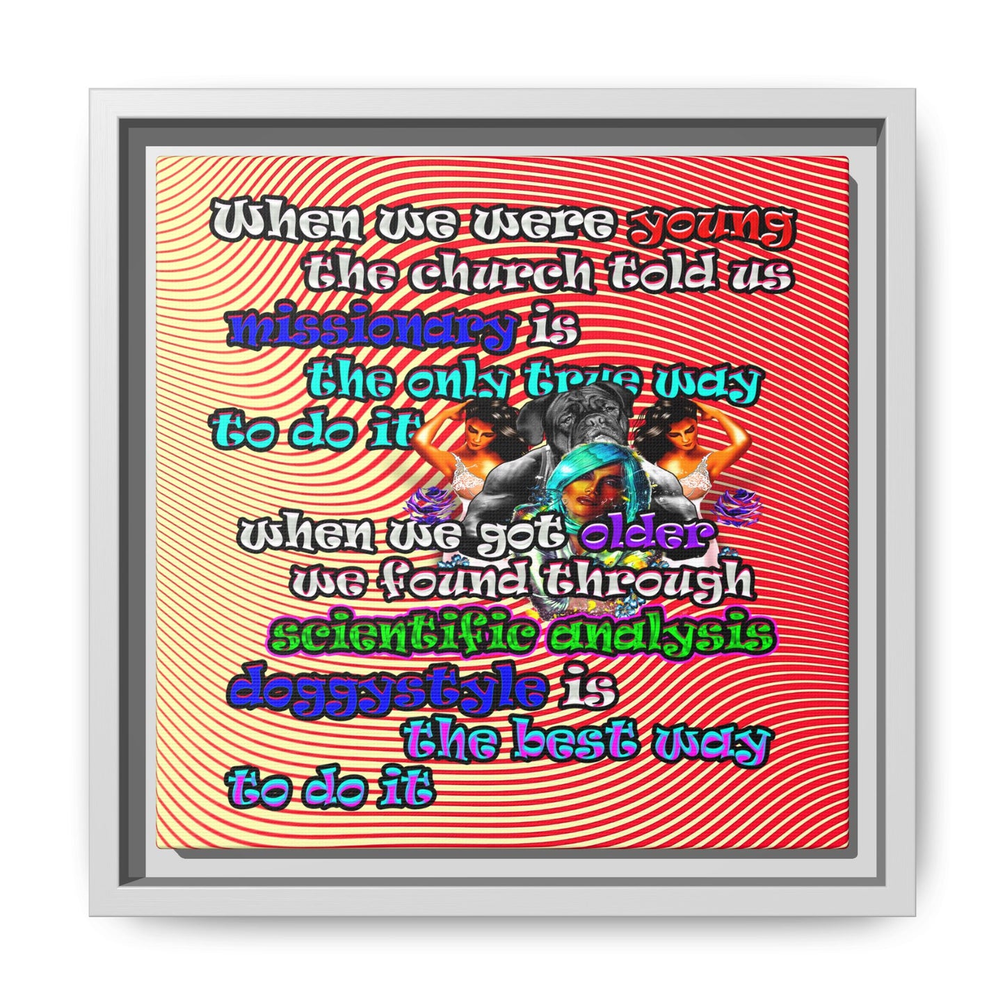 doggystyle - framed canvas art (yellow-orange wave)