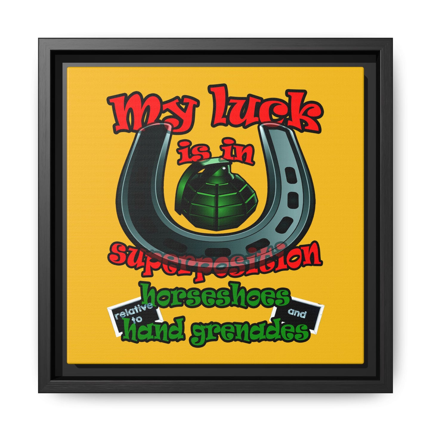 my luck - framed canvas art (yellow)