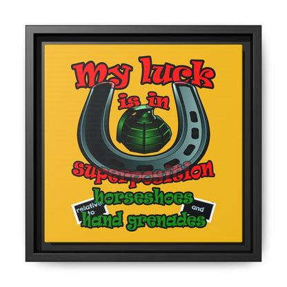my luck - framed canvas art (yellow)