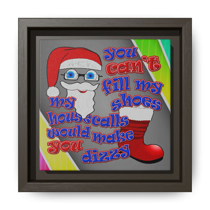 santa's shoes - framed canvas art (rainbow split)