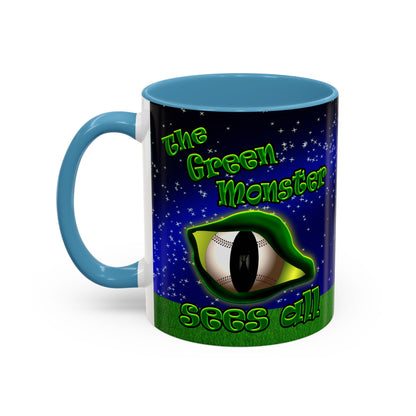 green monster - Accent Mug ('snoops' background)