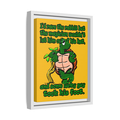 turtle race - framed canvas art (yellow)