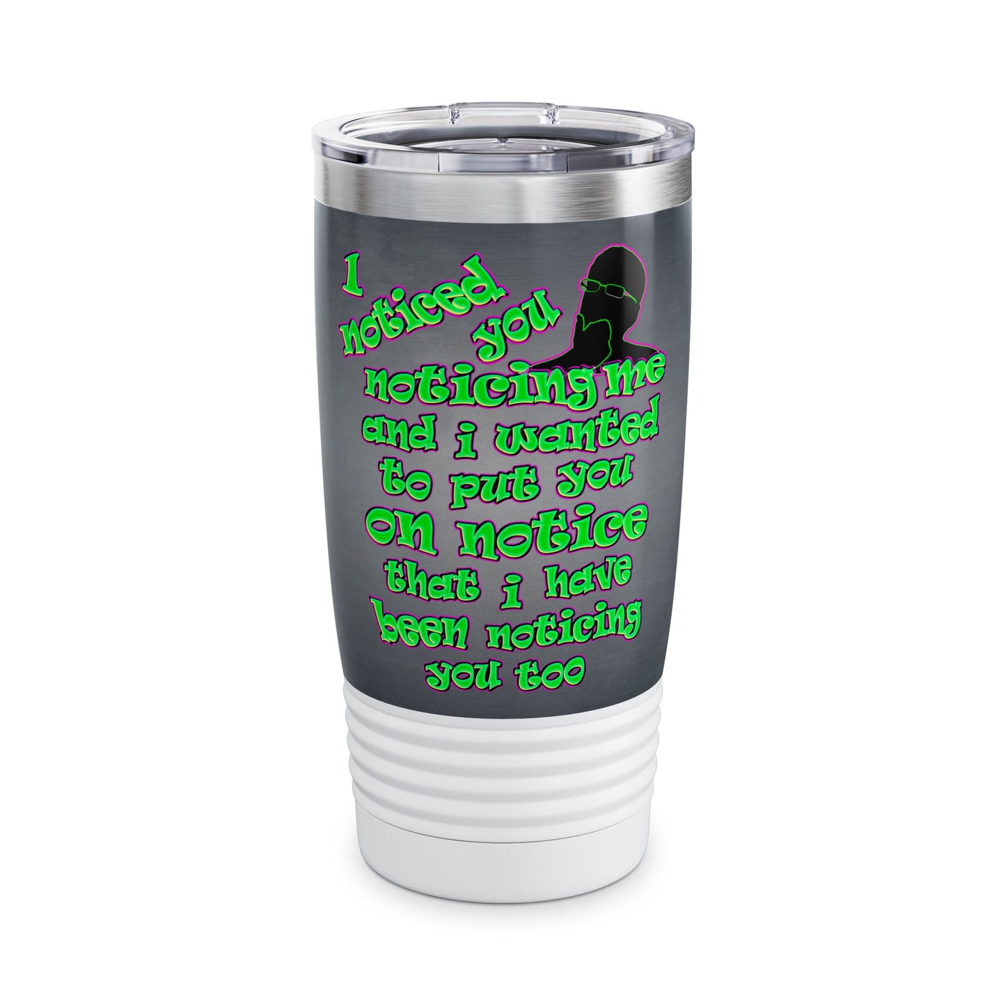 noticed you noticing - Ringneck Tumbler, 20oz (grey-light grey)