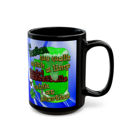 celtics logo - Black Mug (blue-white wave)