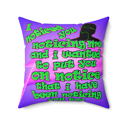 noticed you noticing - Spun Polyester Square Pillow - (purple-pink wave)