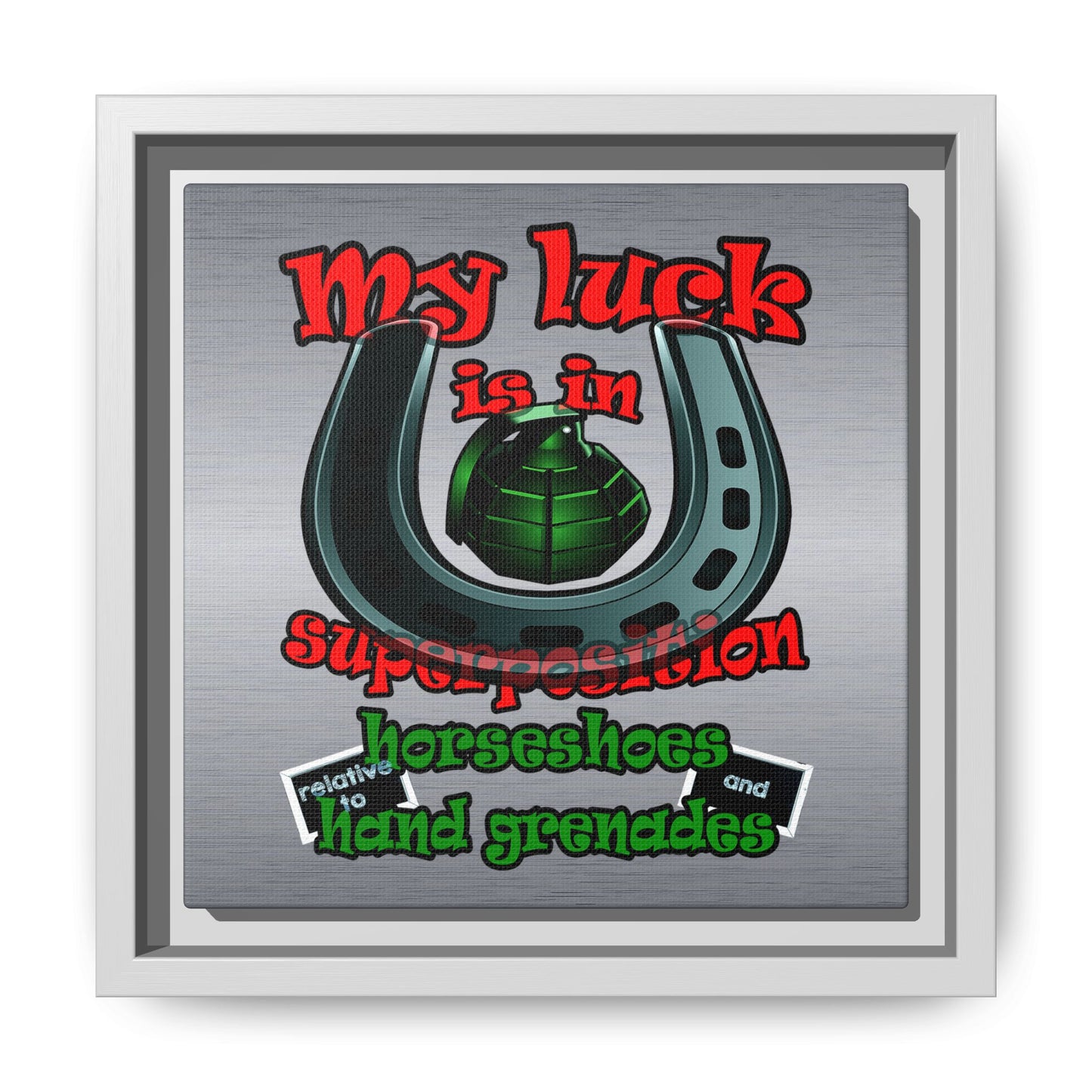 my luck - framed canvas art (brushed nickel)