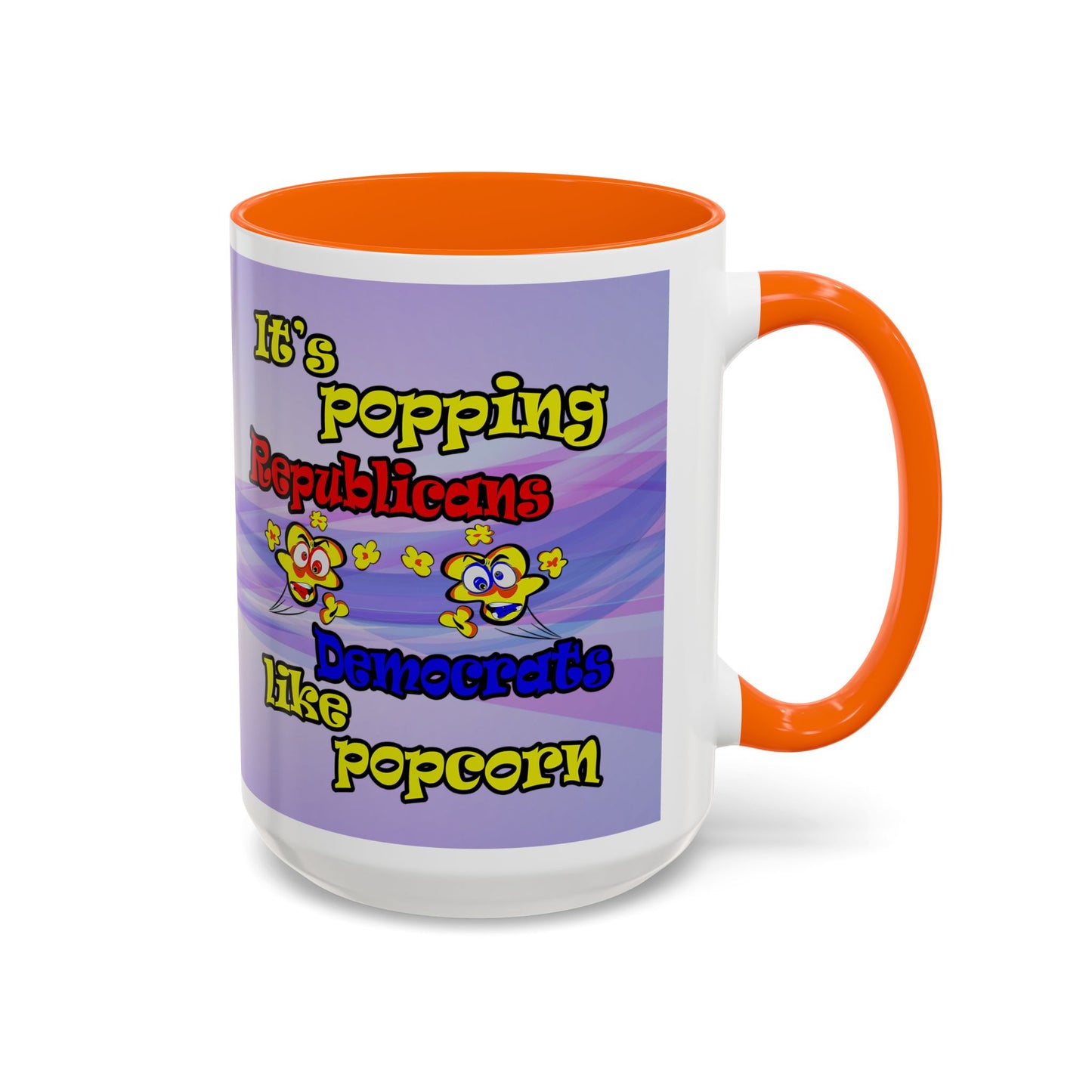 popping like popcorn - Accent Mug (light blue-pink wave)