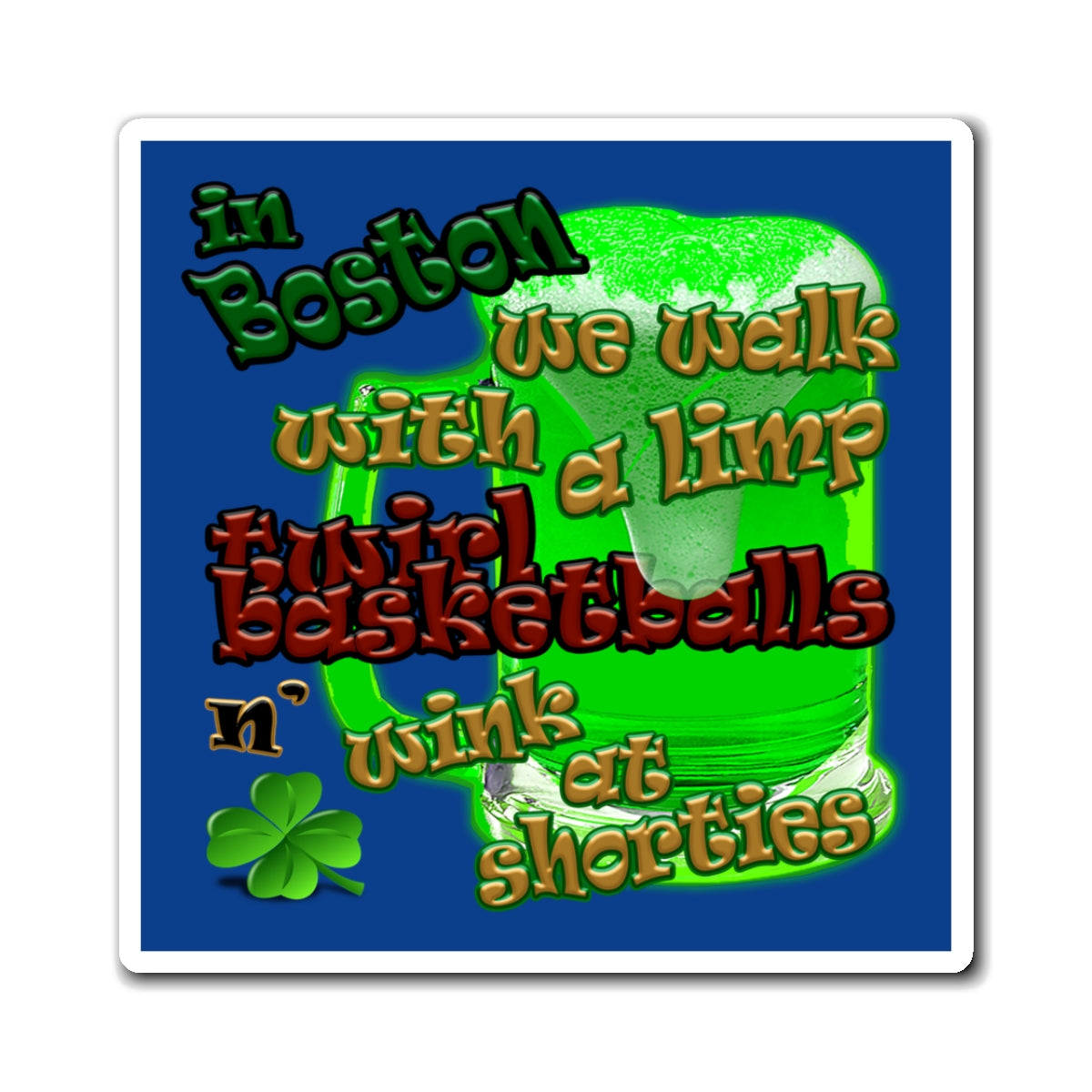 celtics logo - Magnets - (dark blue)