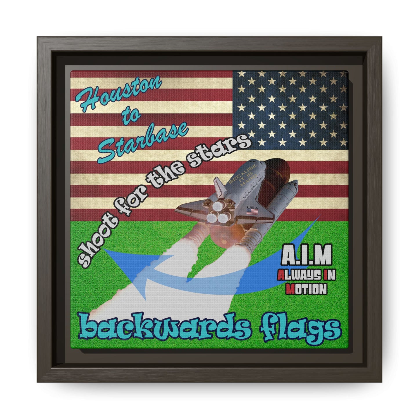 shoot for the stars - framed canvas art (green turf)