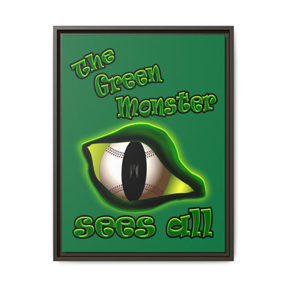 green monster - framed canvas art (dark green)