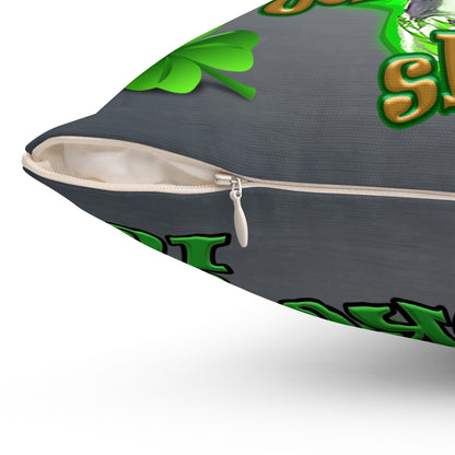 celtics logo - Spun Polyester Square Pillow - (grey-light grey)