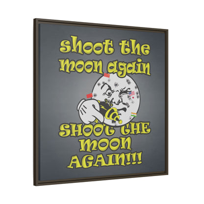 shoot the moon again - framed canvas art (grey-light grey)