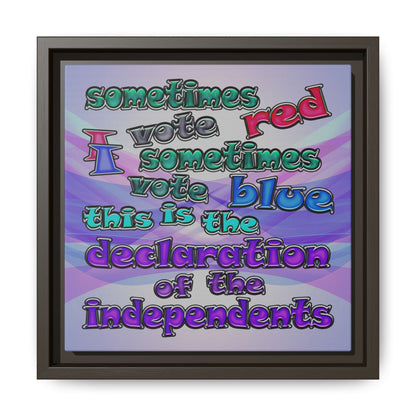 declaration of the independents - framed canvas art (light blue-pink wave)