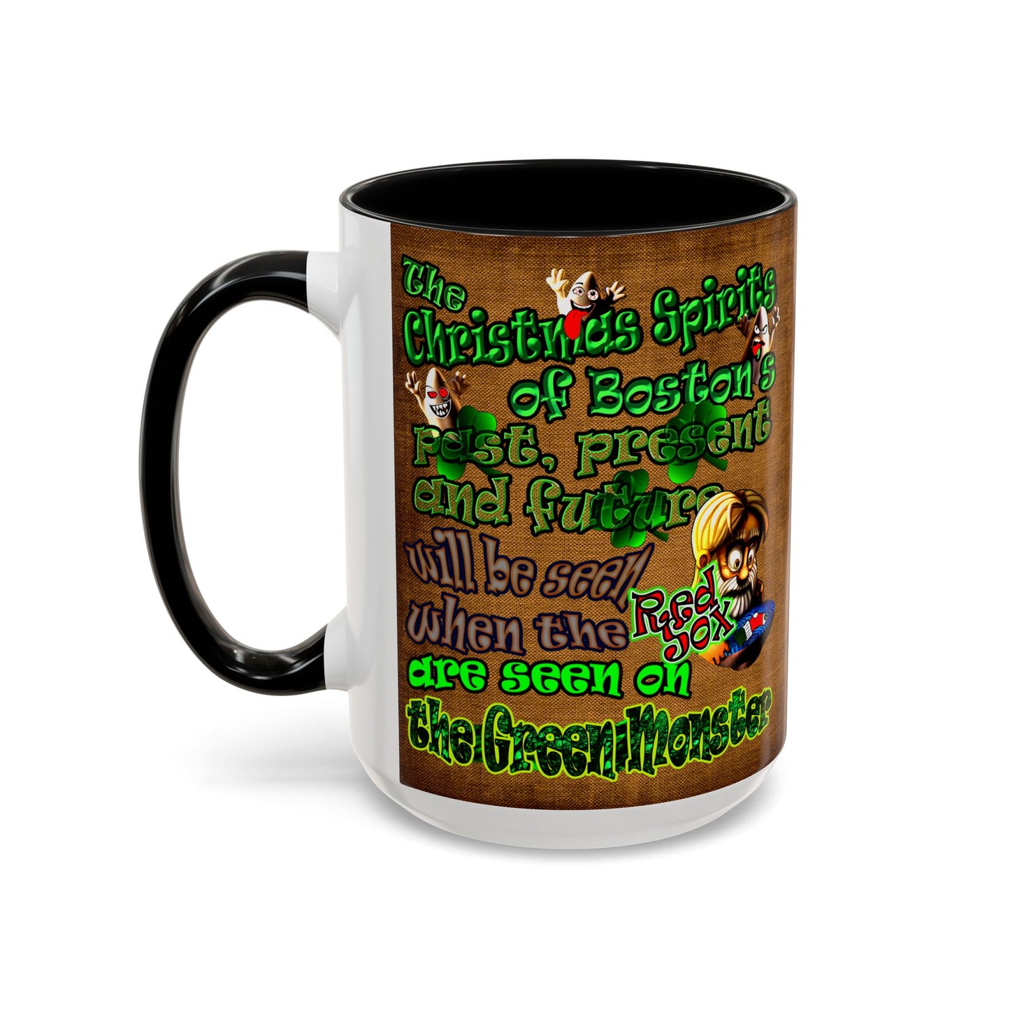 christmas spirits of boston - Accent Mug (brown papyrus)