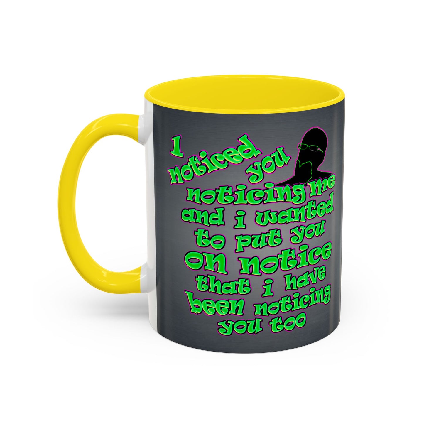 noticed you noticing - Accent Mug (grey-light grey)