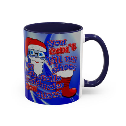 santa's shoes - Accent Mug (blue-white wave)