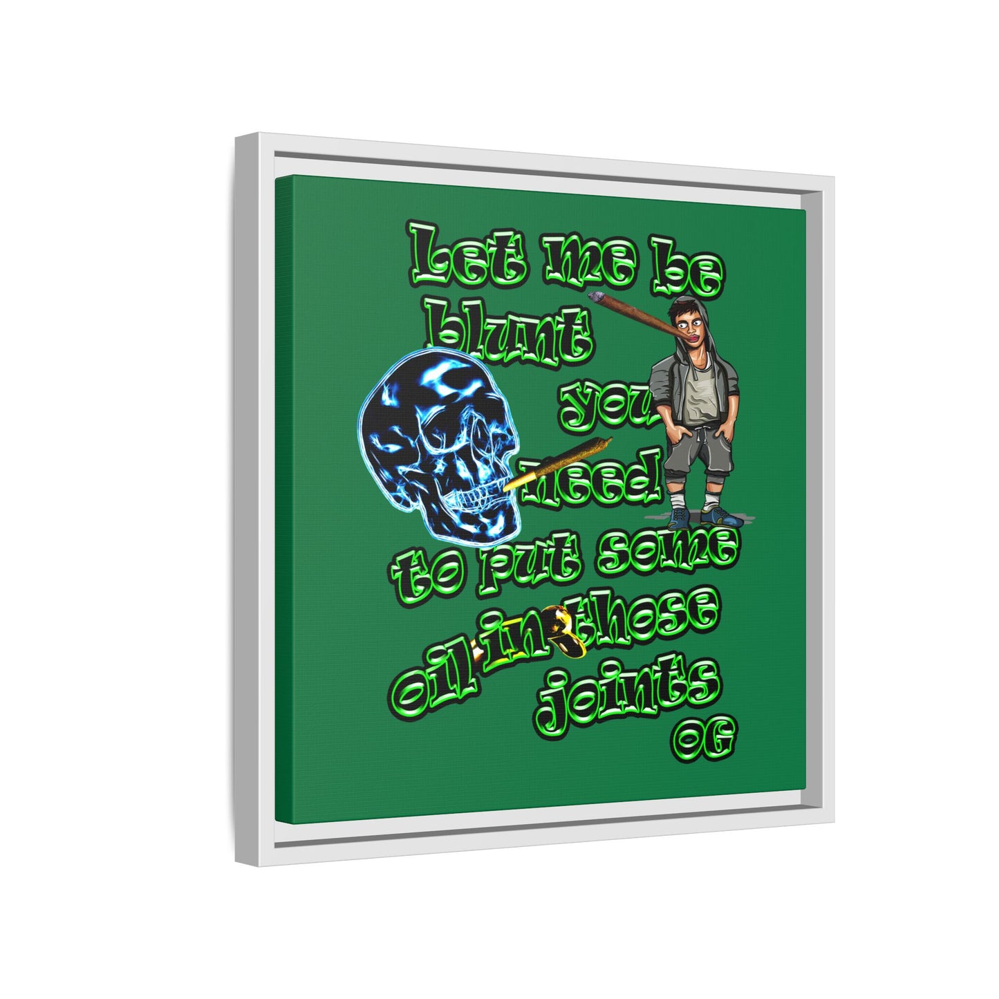 og - framed canvas art (dark green)