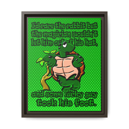 turtle race - framed canvas art (logo green)
