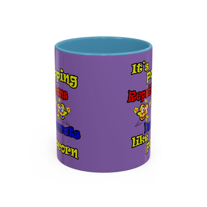 popping like popcorn - Accent Mug (light purple)