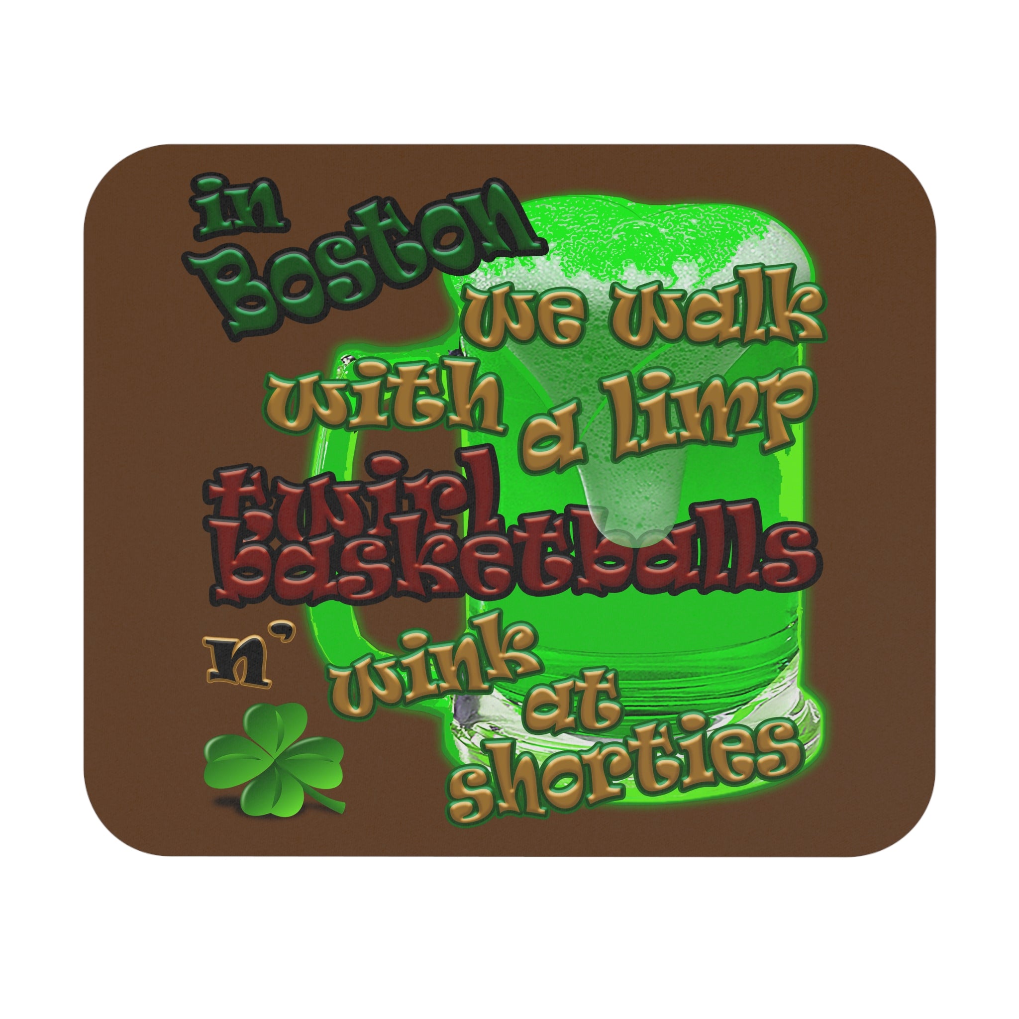 celtics logo - Mouse Pad (Rectangle) (brown)