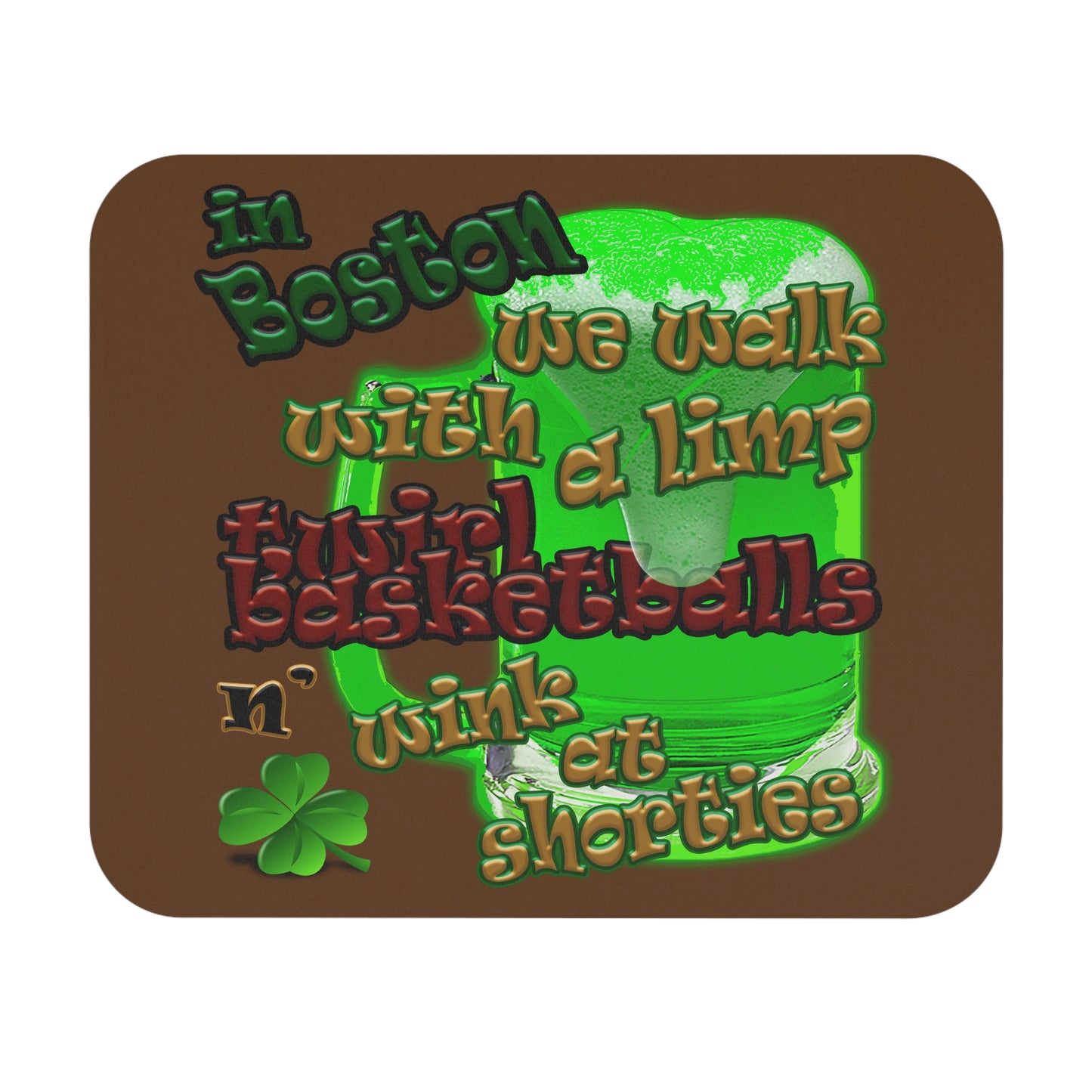 celtics logo - Mouse Pad (Rectangle) (brown)