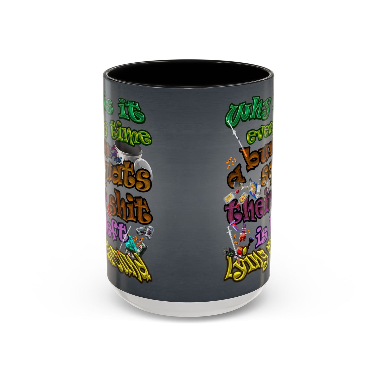the bum's shit - Accent Mug (grey-light grey)
