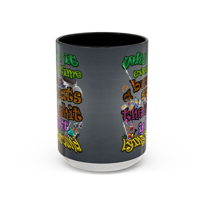 the bum's shit - Accent Mug (grey-light grey)