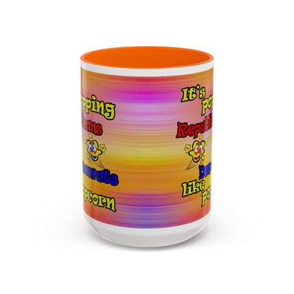 popping like popcorn - Accent Mug (color blur)