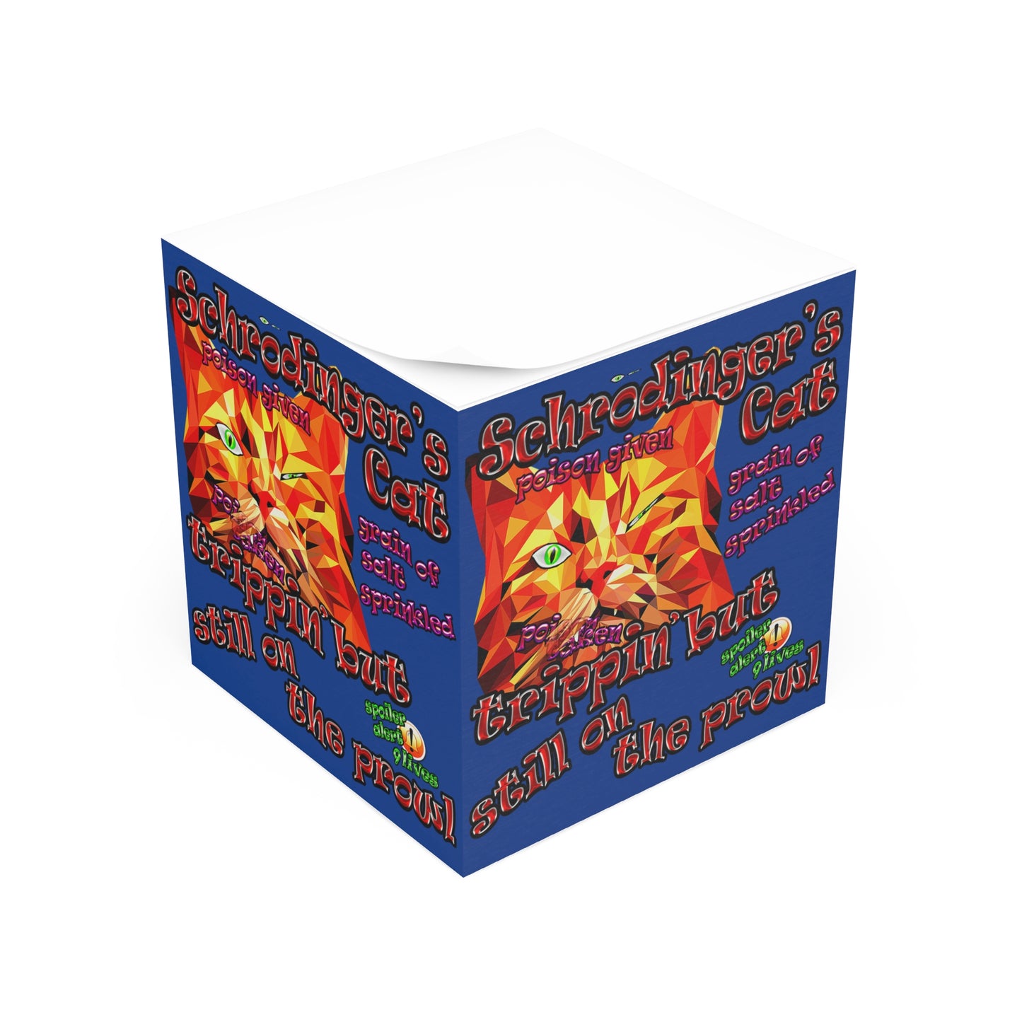 schrodinger's cat - note cube (dark blue)